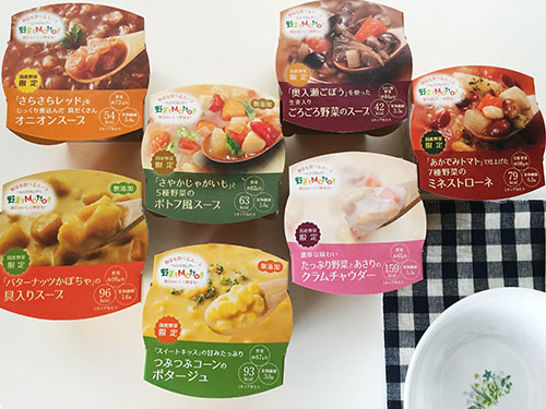 野菜をMotto!! レンジカップスープの７種類