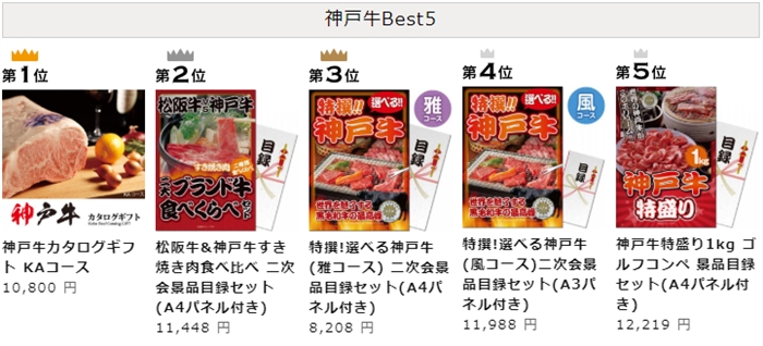 「肉贈」さんの神戸牛の売れ筋商品